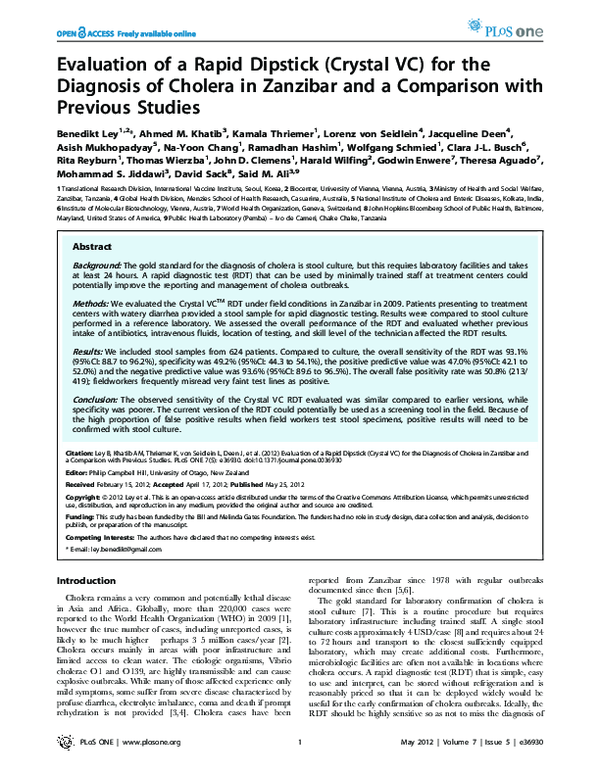 (PDF) Evaluation of a Rapid Dipstick (Crystal VC) for the Diagnosis of ...