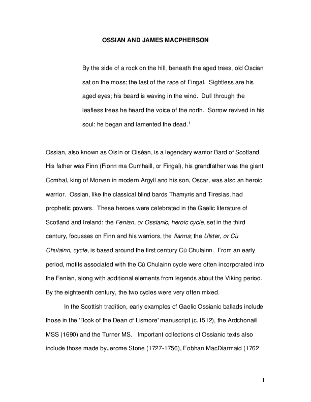 (PDF) Ossian and James Macpherson