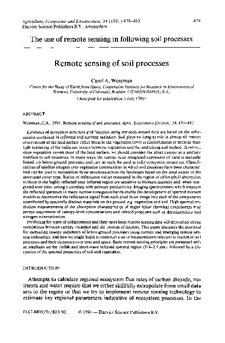 (PDF) Remote sensing of soil processes