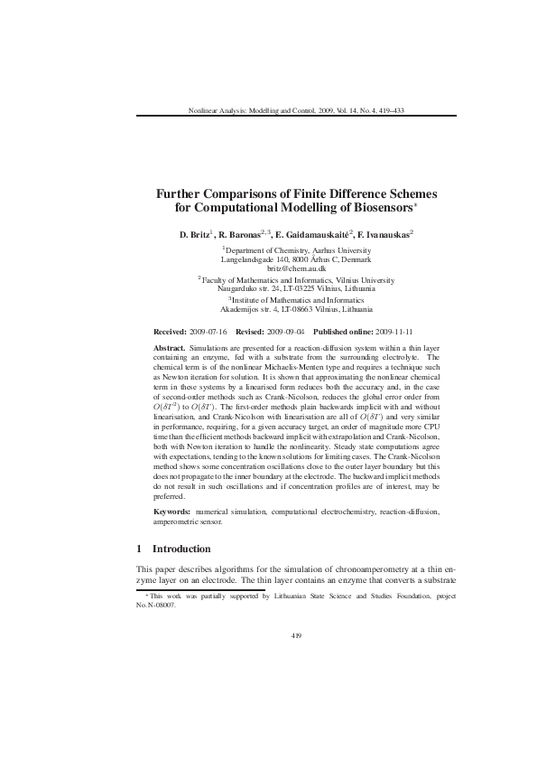(PDF) Further Comparisons of Finite Difference Schemes for