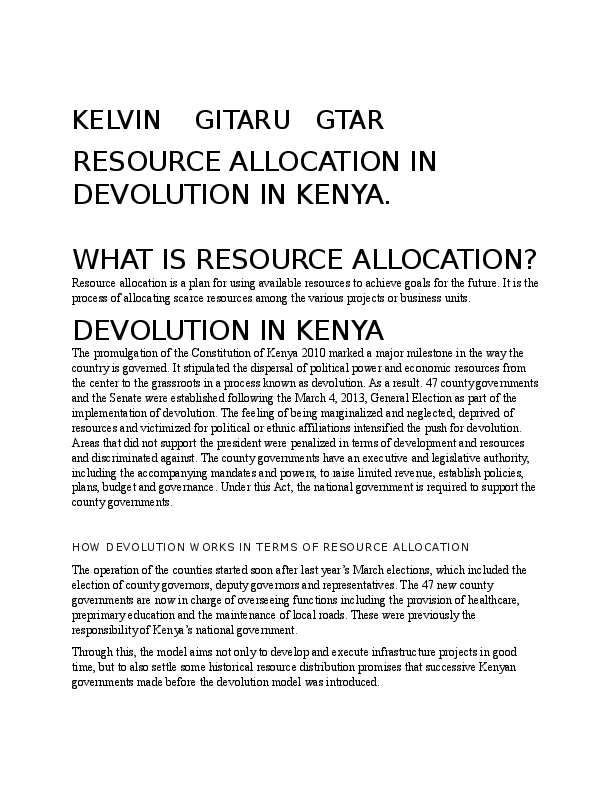 Allocation of resources def image