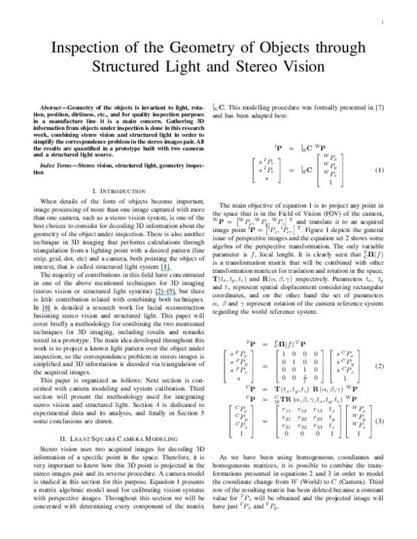 (PDF) Inspection of the Geometry of Objects through Structured Light ...