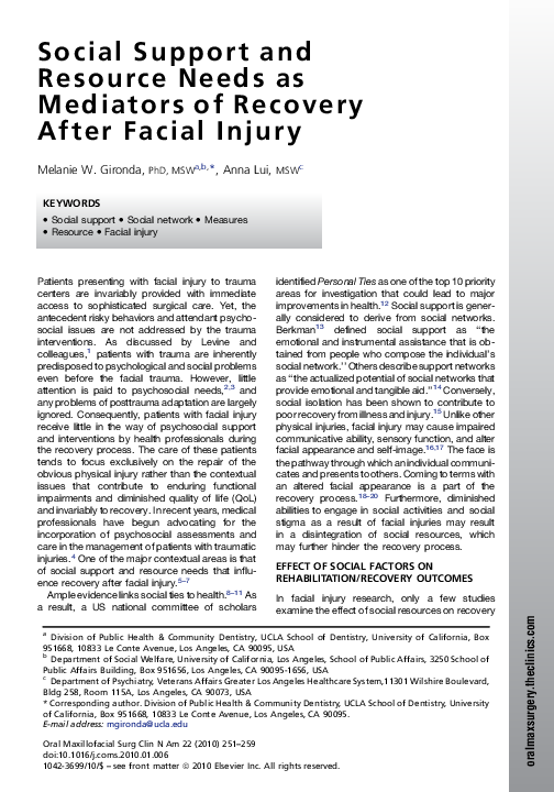 (PDF) Social Support and Resource Needs as Mediators of Recovery After ...
