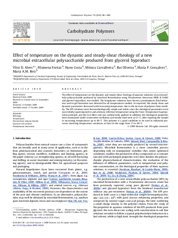 (PDF) Effect of temperature on the dynamic and steady-shear rheology of ...