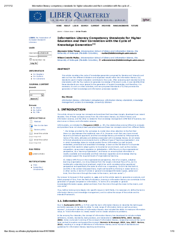 (PDF) Information Literacy Competency Standards for Higher Education ...