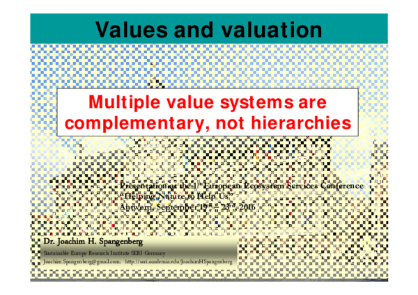 (PDF) Multiple value systems are complementary, not hierarchies ...