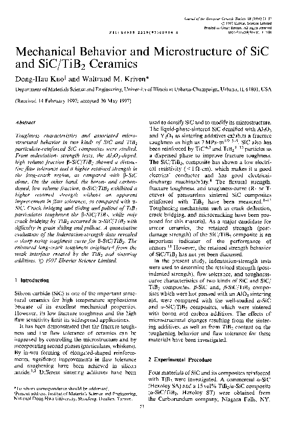 (PDF) Mechanical behavior and microstructure of SiC and ceramics