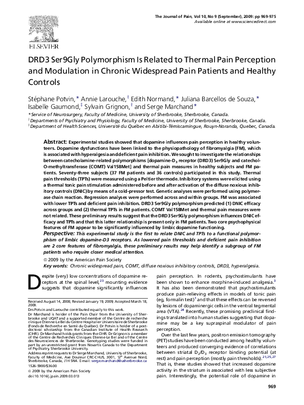 Peripheral pain modulation image
