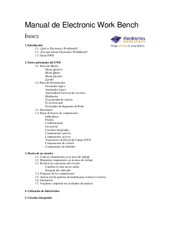 (PDF) Manual de Electronic Work Bench
