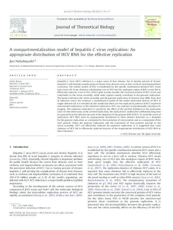 (PDF) A compartmentalization model of hepatitis C virus replication: An ...
