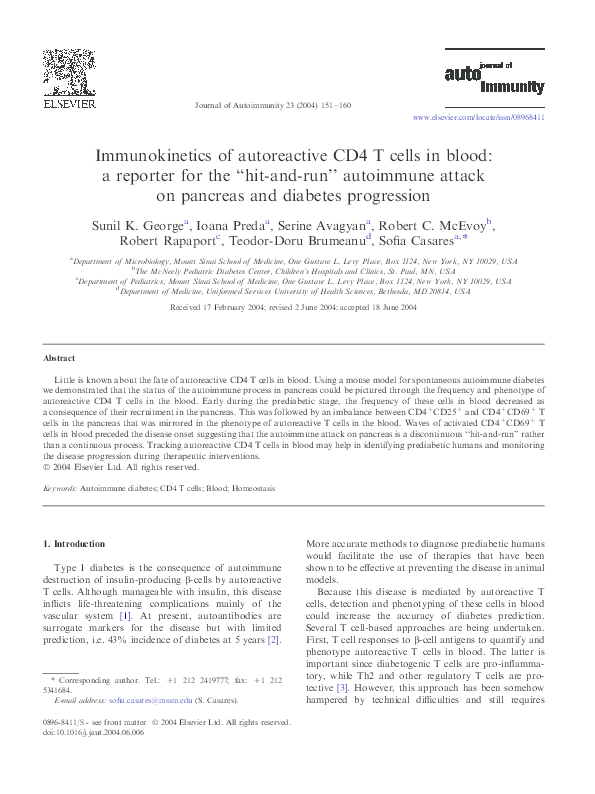 (PDF) Immunokinetics of autoreactive CD4 T cells in blood: a reporter ...