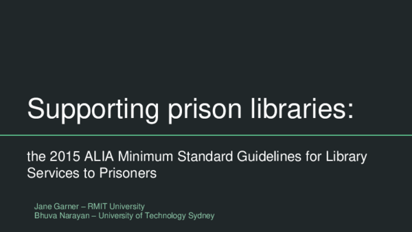 (PDF) Presentation Slides - Supporting prison libraries: the 2015 ALIA ...