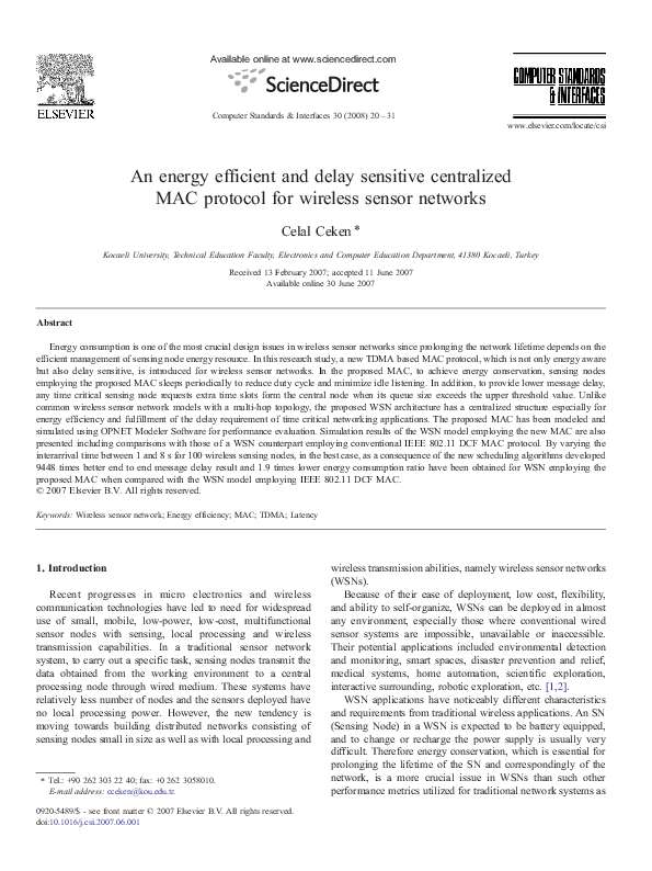 (PDF) An energy efficient and delay sensitive centralized MAC protocol ...