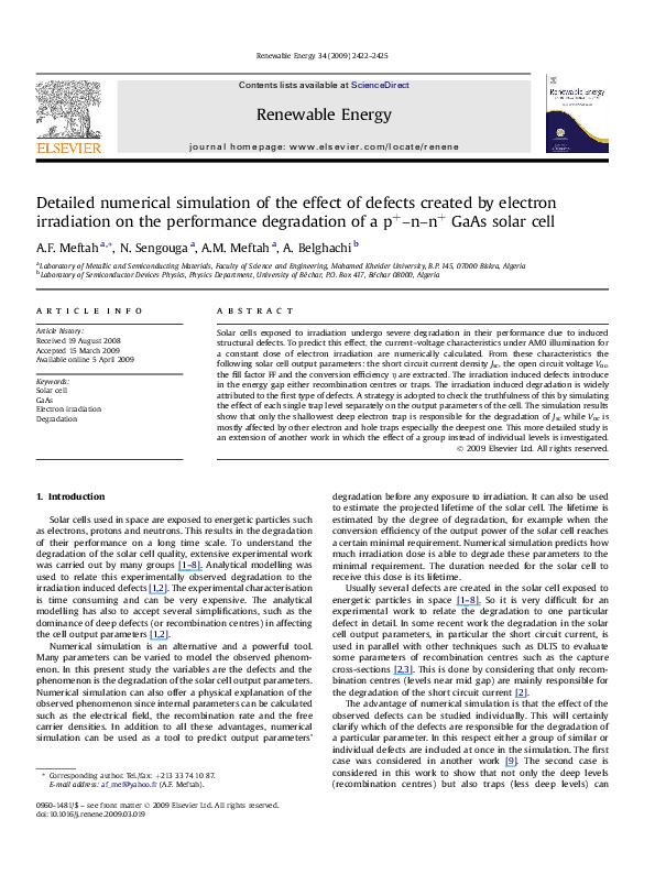 (PDF) Detailed numerical simulation of the effect of defects created by ...
