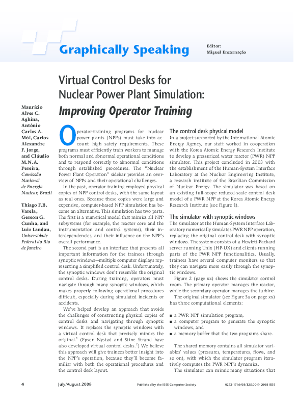 (PDF) Virtual Control Desks for Nuclear Power Plant Simulation ...
