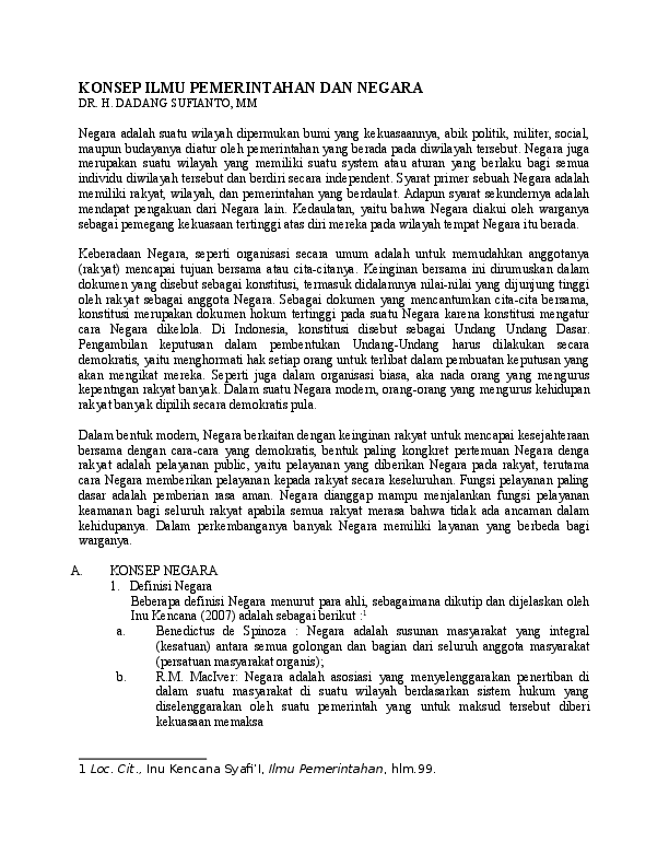 Pentingnya Unsur Pemerintah Yang Berdaulat Sebagai Syarat Terbentuknya