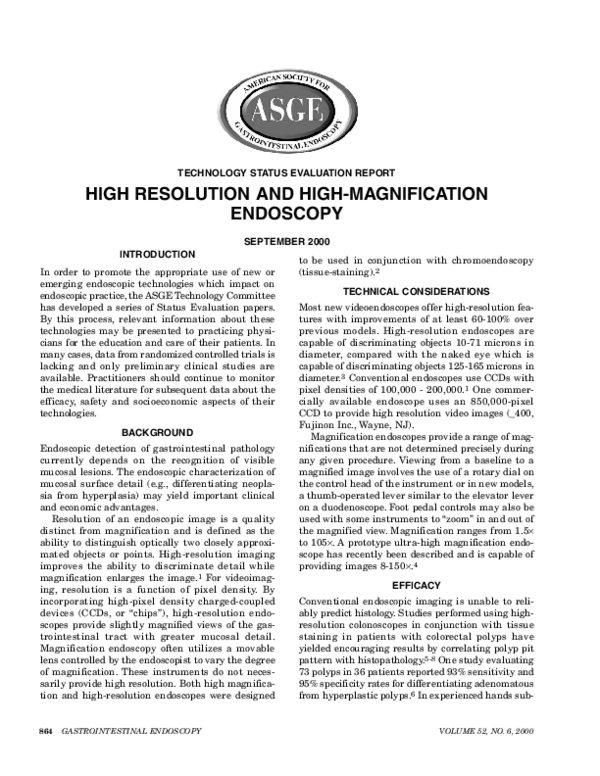 (PDF) High resolution and high-magnification endoscopy