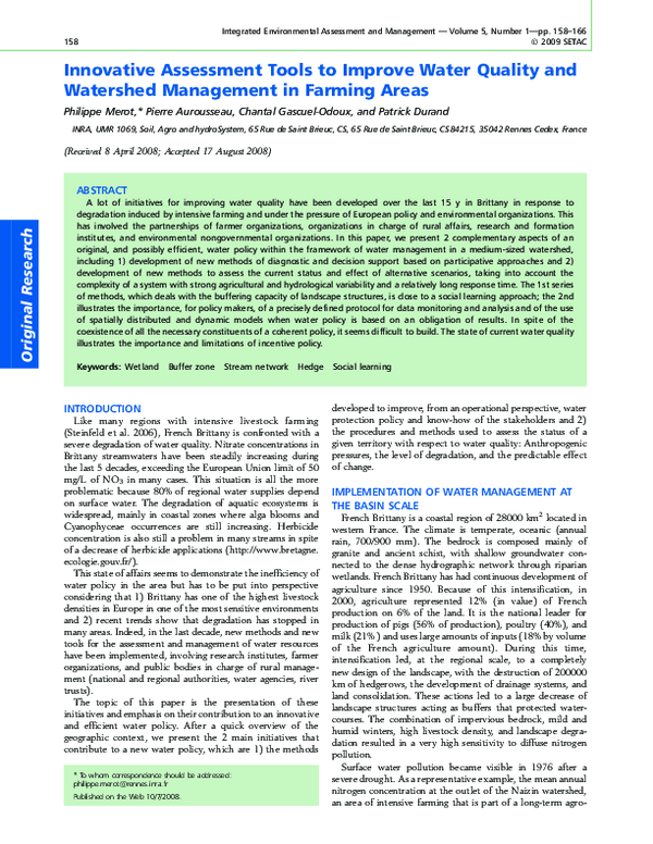 (PDF) Innovative Assessment Tools to Improve Water Quality and