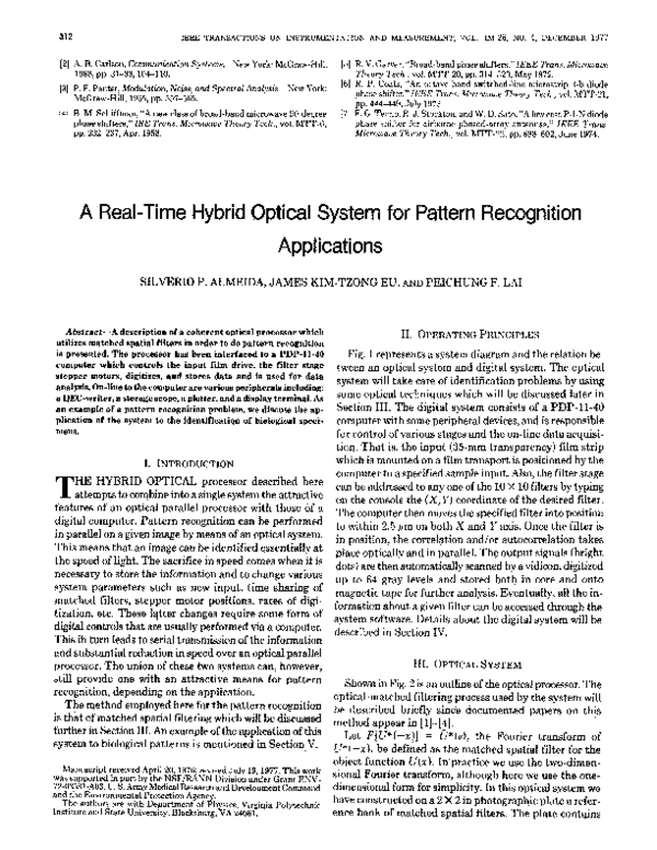 (PDF) A Real-Time Hybrid Optical System for Pattern Recognition ...