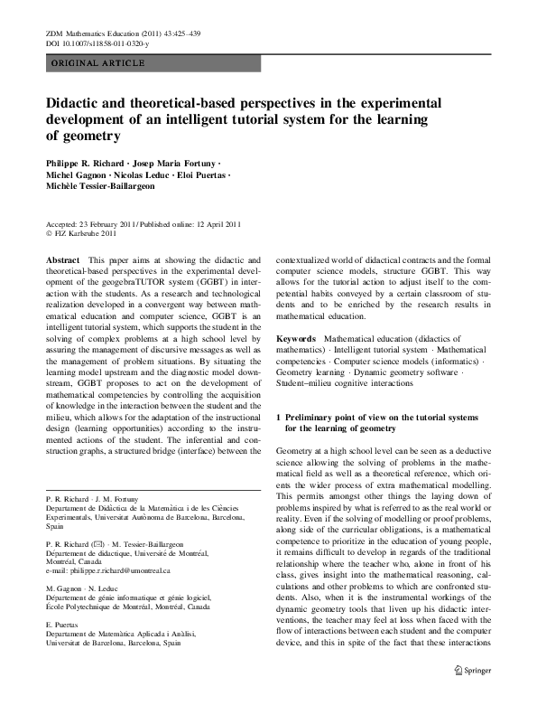 (PDF) Didactic and theoretical-based perspectives in the experimental ...