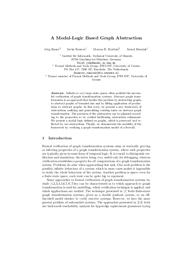 (PDF) A modal-logic based graph abstraction