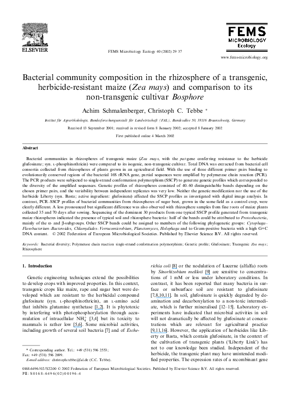 (PDF) Bacterial community composition in the rhizosphere of a ...