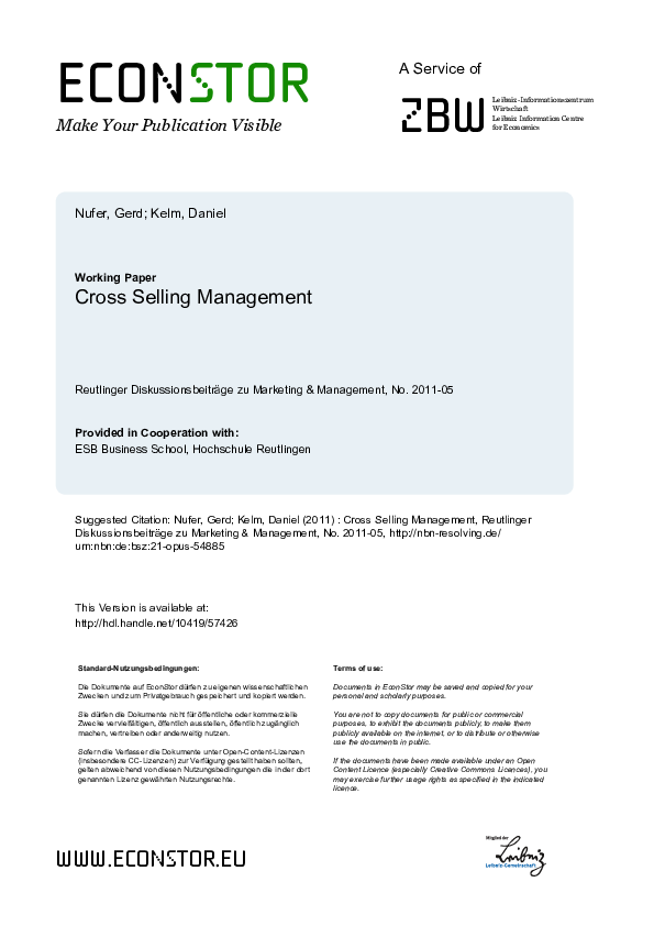 (PDF) Cross Selling Management