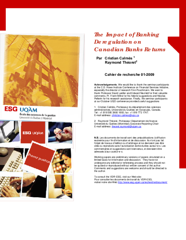 (PDF) The Impact of Banking Deregulation on Canadian Banks Returns