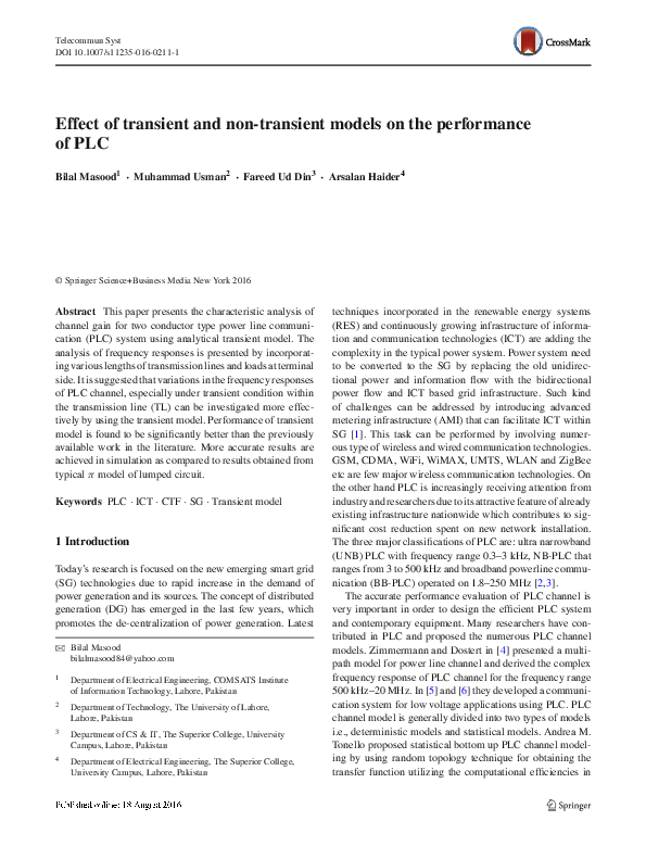 (PDF) Effect of transient and non-transient models on the performance ...