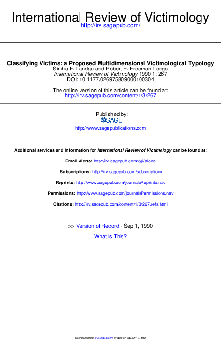 Victim typology essay picture