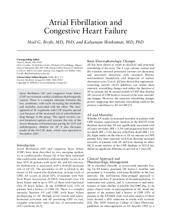 (PDF) Atrial fibrillation and congestive heart failure