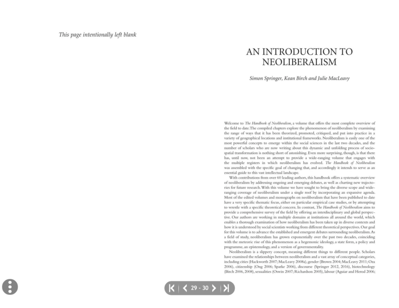 INTRODUCTION TO NEOLIBERALISM intelligence overview
