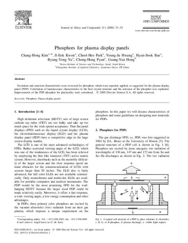 (PDF) Phosphors for plasma display panels