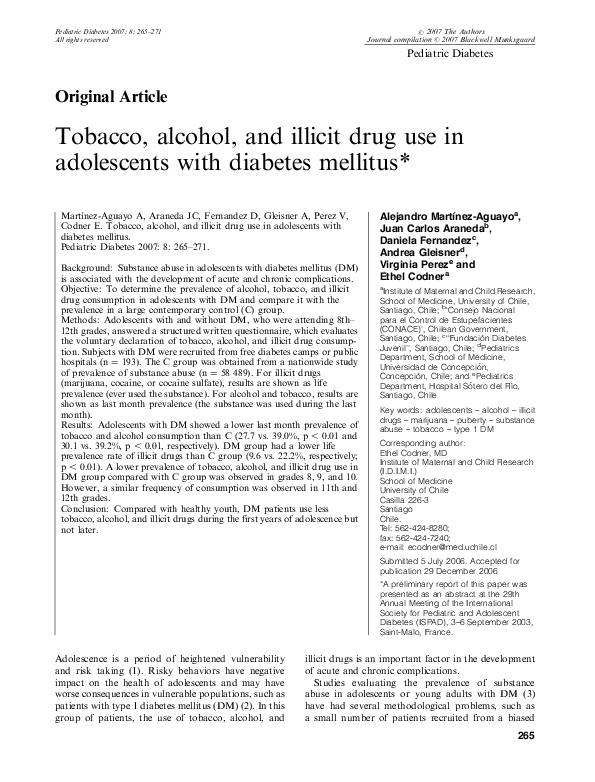 (PDF) Tobacco, alcohol, and illicit drug use in adolescents with