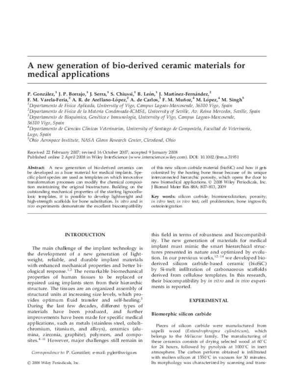 (PDF) A new generation of bioderived ceramic materials for medical