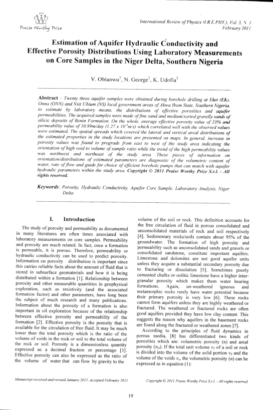 (PDF) Estimation of Aquifer Hydraulic Conductivity and Effective ...