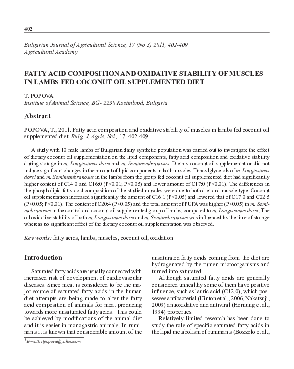 (PDF) Fatty Acid Composition and Oxidative Stability of Cold-pressed ...
