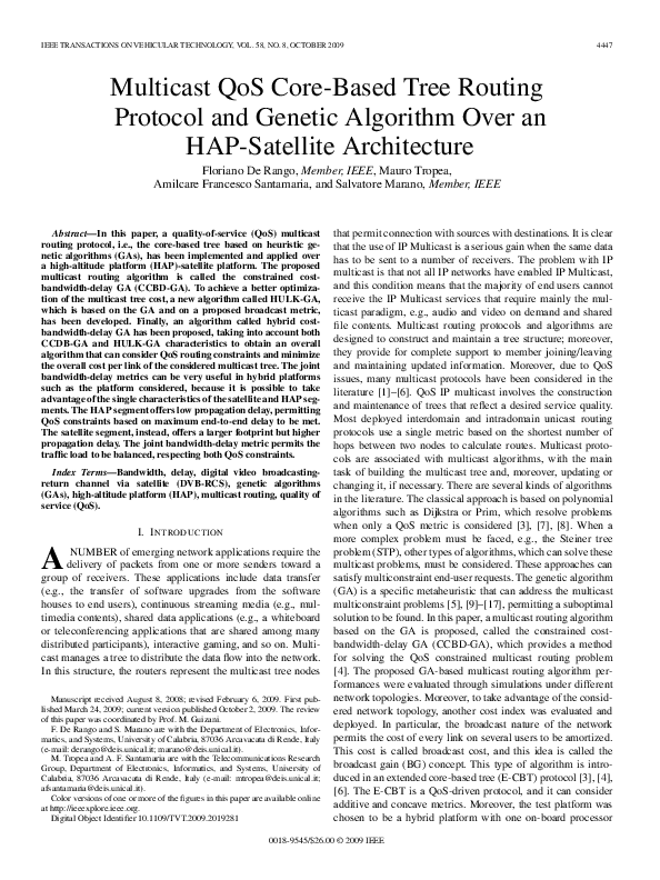 (PDF) Multicast QoS Core-Based Tree Routing Protocol and Genetic ...