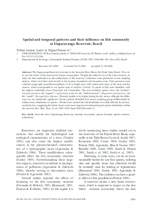 (PDF) Spatial and temporal patterns and their influence on fish ...