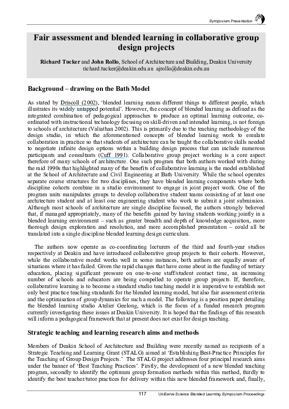 (PDF) Fair assessment and blended learning in collaborative group ...