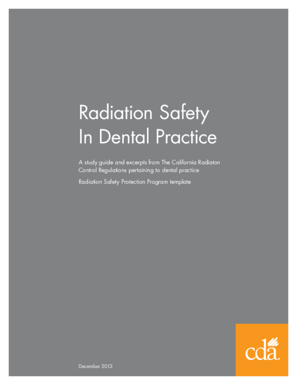 (PDF) Radiation Safety In Dental Practice Dwight Rice Academia.edu