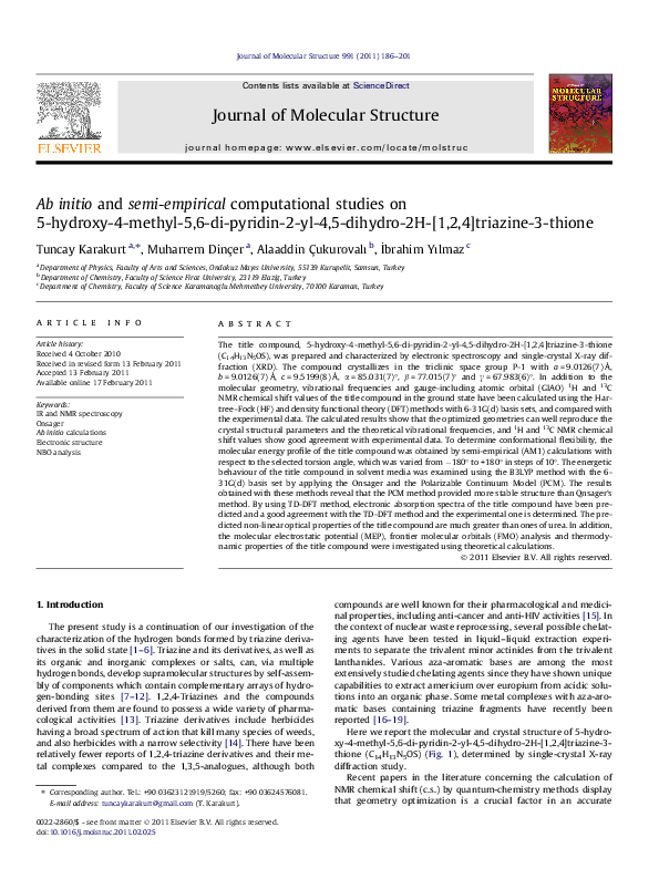 (PDF) Ab initio and semi-empirical computational studies on 5-hydroxy-4 ...