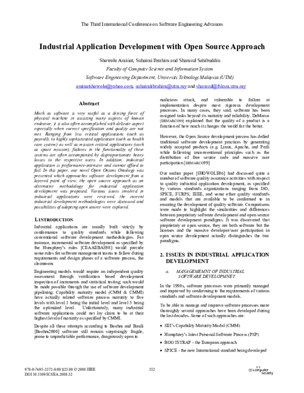 (PDF) Industrial Application Development with Open Source Approach