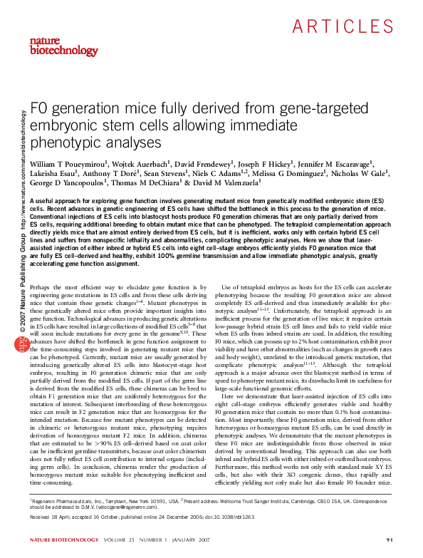 (PDF) F0 generation mice fully derived from gene-targeted embryonic ...