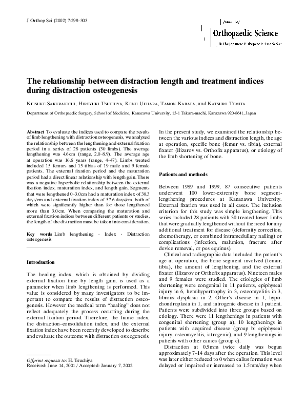 (PDF) The relationship between distraction length and treatment indices ...