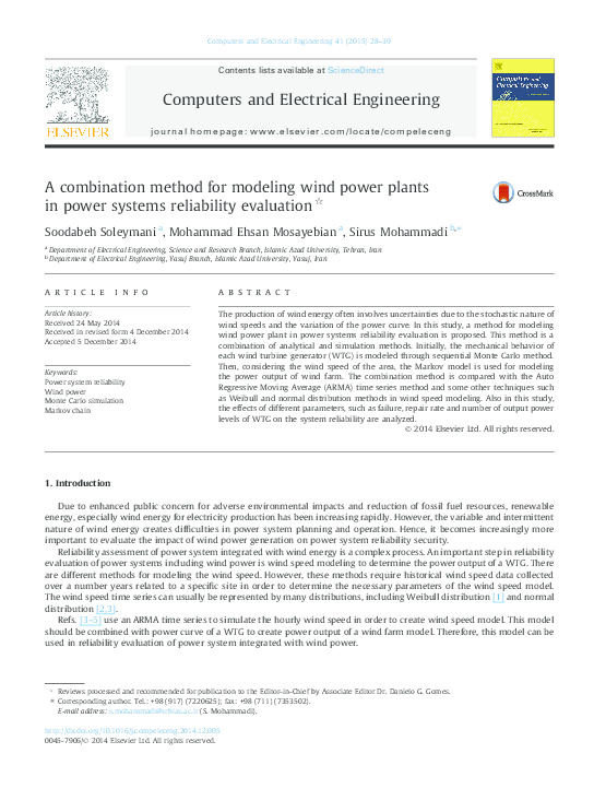 (PDF) A combination method for modeling wind power plants in power ...