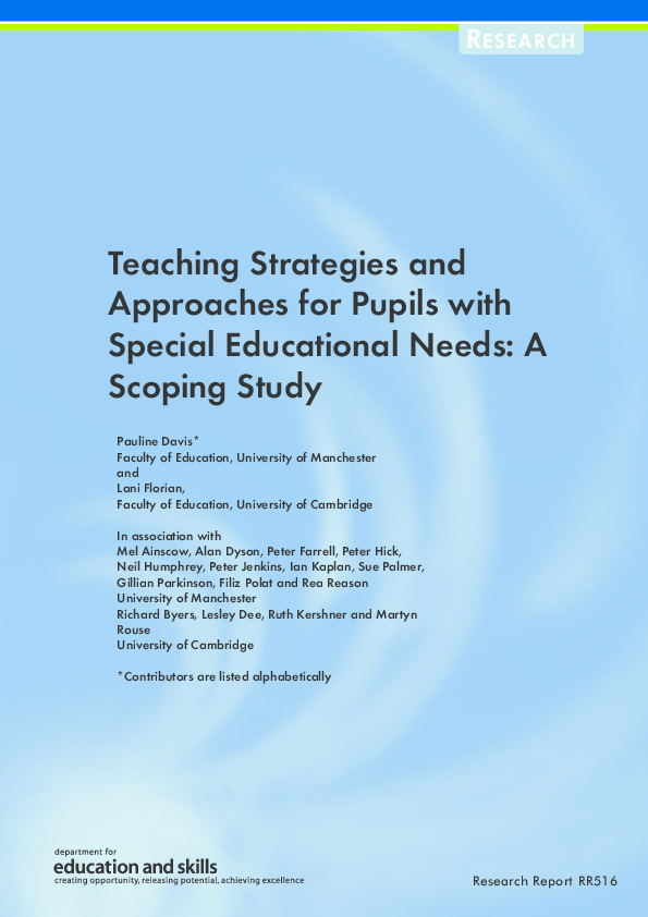 (PDF) Teaching Strategies and Approaches for Pupils with Special ...