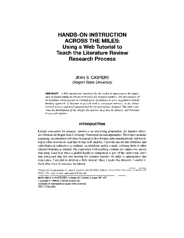 Literature Review Research Process