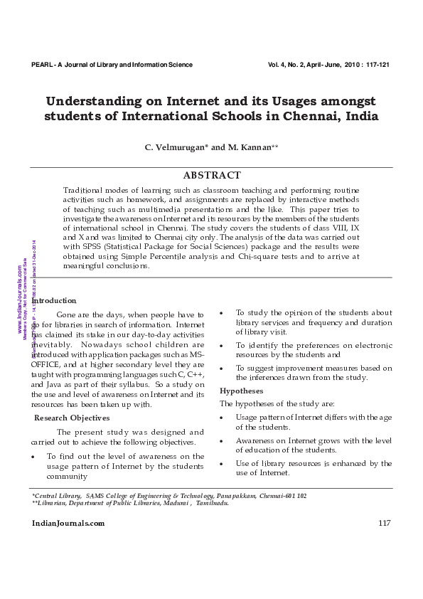 (PDF) Understanding on Internet and its Usages amongst students of ...