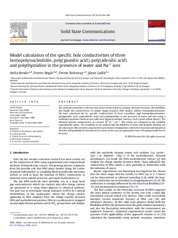 (PDF) Model calculation of the specific hole conductivities of three ...